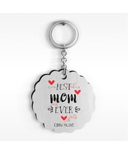 BK Gift Kişiye Özel En İyi Anne Tasarımlı Ahşap Anahtarlık - 5