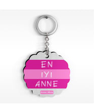 BK Gift Kişiye Özel En İyi Anne Tasarımlı Ahşap Anahtarlık - 2