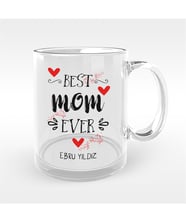 BK Gift Kişiye Özel En İyi Anne Tasarımlı Cam Kupa Bardak - 5