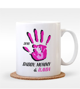 BK Gift Kişiye Özel Baba Anne Ve Ben Tasarımlı Beyaz Kupa Bardak - 2