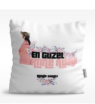 BK Gift Kişiye Özel En Güzel Anne Adayı Tasarımlı Beyaz  Yastık - 2
