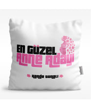 BK Gift Kişiye Özel En Güzel Anne Adayı Tasarımlı Beyaz  Yastık - 1