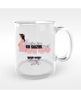 BK Gift Kişiye Özel En Güzel Anne Adayı Tasarımlı Cam Kupa Bardak - 2