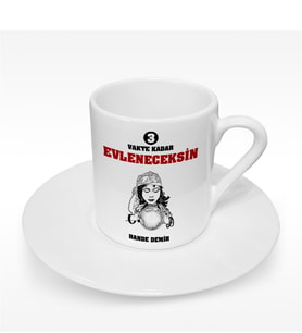BK Gift Kişiye Özel 3 Vakte Kadar Tasarımlı Türk Kahvesi Fincanı - 3