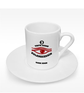 BK Gift Kişiye Özel 3 Vakte Kadar Tasarımlı Türk Kahvesi Fincanı - 2