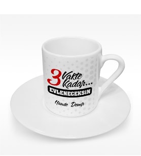 BK Gift Kişiye Özel 3 Vakte Kadar Tasarımlı Türk Kahvesi Fincanı - 1