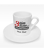 BK Gift Kişiye Özel 3 Vakte Kadar Tasarımlı Türk Kahvesi Fincanı - 1