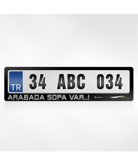 BK Gift Kişiye Özel Arabada Sopa Var Yazılı Plakalık