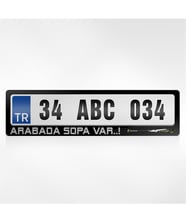 BK Gift Kişiye Özel Arabada Sopa Var Yazılı Plakalık