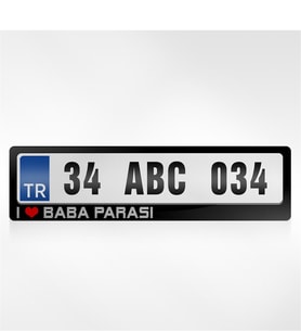 BK Gift Kişiye Özel I Love Baba Parası Yazılı Plakalık - 1