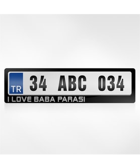 BK Gift Kişiye Özel I Love Baba Parası Yazılı Plakalık