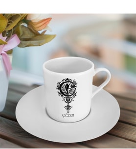 BK Gift Kişiye Özel Harfli Türk Kahvesi Fincanı (Model 1)