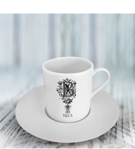 BK Gift Kişiye Özel Harfli Türk Kahvesi Fincanı (Model 1)
