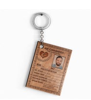 BK Gift Kişiye Özel Sevgili Kimliği Ahşap Anahtarlık (Erkek)