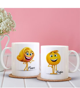 BK Gift Kişiye Özel İkili Emoji Sevgili Kupası - 24