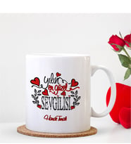 BK Gift Kişiye Özel Yılın En Güzel Sevgilisi Beyaz Kupa Bardak
