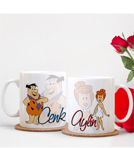 BK Gift Kişiye Özel İkili Beyaz Sevgili Kupası - 5