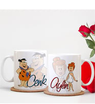 BK Gift Kişiye Özel İkili Beyaz Sevgili Kupası - 5