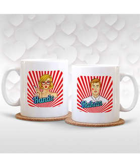 BK Gift Kişiye Özel İkili Beyaz Sevgili Kupası - 3