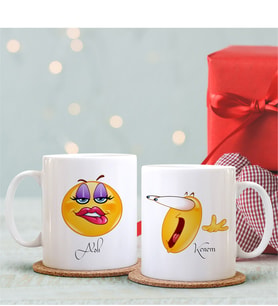 BK Gift Kişiye Özel İkili Emoji Sevgili Kupası - 16