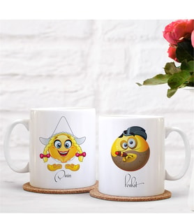 BK Gift Kişiye Özel İkili Emoji Sevgili Kupası - 12