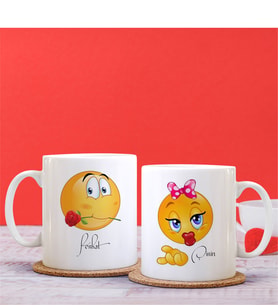 BK Gift Kişiye Özel İkili Emoji Sevgili Kupası - 7