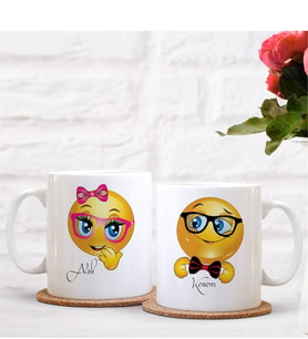 BK Gift Kişiye Özel İkili Emoji Sevgili Kupası - 4
