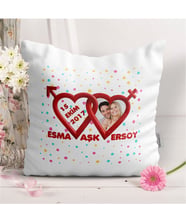 BK Gift Kişiye Özel İsimli Kalp Tasarımlı Yastık