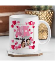 BK Gift Kişiye Özel Aşk Tasarımlı Beyaz Kupa Bardak - 1
