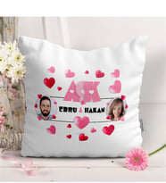 BK Gift Kişiye Özel Aşk Tasarımlı Beyaz Yastık - 2