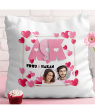 BK Gift Kişiye Özel Aşk Tasarımlı Beyaz Yastık - 1