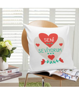 BK Gift Kişiye Özel Seni Seviyorum Beyaz Yastık