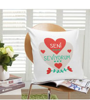 BK Gift Kişiye Özel Seni Seviyorum Beyaz Yastık