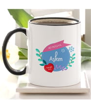 BK Gift Kişiye Özel Hep Mutlu Kal Aşkım Siyah Kupa Bardak