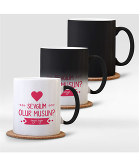 BK Gift Kişiye Özel Sevgilim Olur Musun Sihirli Kupa Bardak