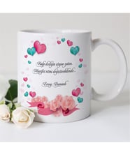 BK Gift Kişiye Özel Sevgi Sözcüklü Beyaz Kupa Bardak - 11
