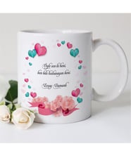BK Gift Kişiye Özel Sevgi Sözcüklü Beyaz Kupa Bardak - 5