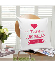 BK Gift Kişiye Özel Sevgilim Olur Musun Beyaz Yastık