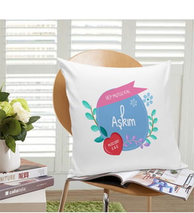 BK Gift Kişiye Özel Hep Mutlu Kal Aşkım Beyaz Yastık