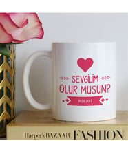 BK Gift Kişiye Özel Sevgilim Olur Musun Beyaz Kupa Bardak