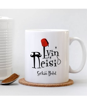 BK Gift Kişiye Özel İsimli Evin Reisi Beyaz Kupa Bardak