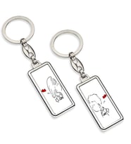 BK Gift Kişiye Özel İkili Çift Taraflı İsimli Masum Çift Krom Anahtarlık