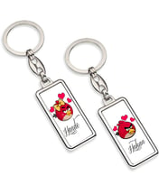 BK Gift Kişiye Özel İkili Çift Taraflı İsimli Love Birds Krom Anahtarlık