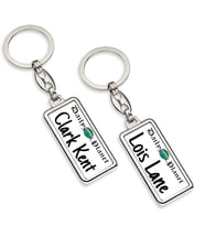 BK Gift Kişiye Özel İkili Çift Taraflı Clark Kent & Lois Lane Krom Anahtarlık