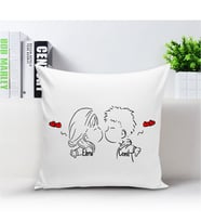 BK Gift Kişiye Özel İsimli Masum Çift Beyaz Yastık