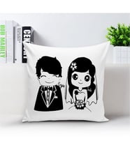 BK Gift Kişiye Özel İsimli Gelin & Damat Beyaz Yastık