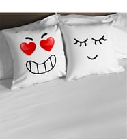 BK Gift Kişiye Özel İkili Relax & Shy Beyaz Yastık