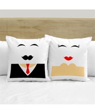 BK Gift Kişiye Özel İkili Cool Çift Beyaz Yastık