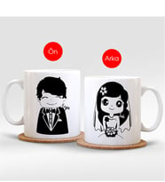 BK Gift Kişiye Özel İsimli Gelin & Damat Beyaz Kupa Bardak