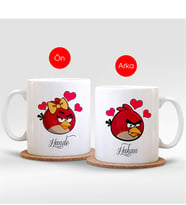 BK Gift Kişiye Özel İsimli Love Birds Beyaz Kupa Bardak